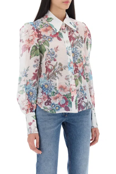 Shop Zimmermann Matchmaker Shirt In Floral Organza