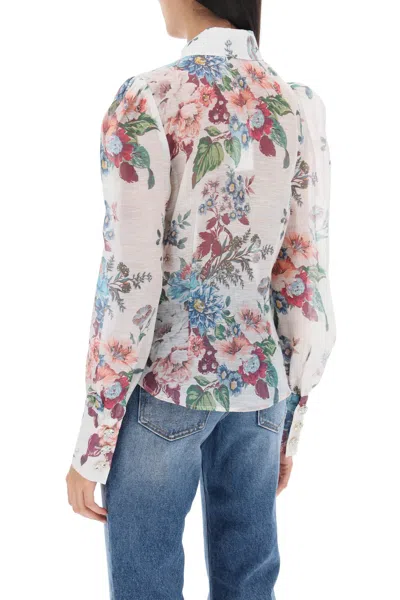 Shop Zimmermann Matchmaker Shirt In Floral Organza