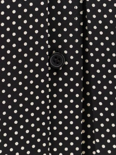 Shop Saint Laurent Silk Shirt With Polka-dot Print