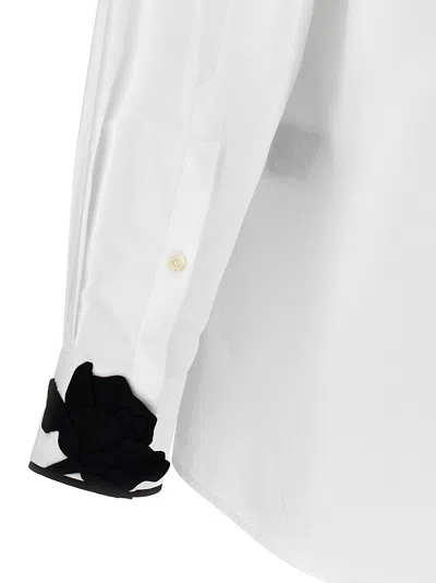 Shop Valentino Shirt Embroiders Flowers Shirt, Blouse White/black