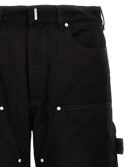 Shop Givenchy Zip Off Carpenter Jeans Black