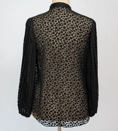 Pre-owned Emporio Armani Black Blouse With Heart Print Detail