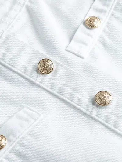 Shop L Agence Kris Denim Mini Skirt In Blanc
