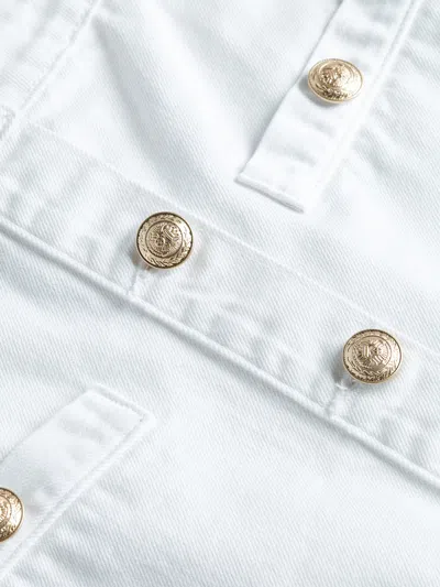 L Agence Beck Raw-hem Denim Short In Blanc