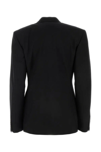 Shop Balenciaga Woman Black Wool Blazer