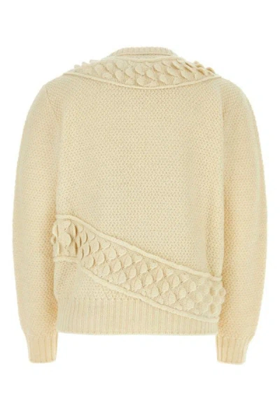 Shop Bottega Veneta Man Ivory Wool Sweater In White