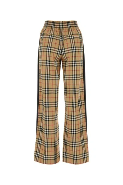 Shop Burberry Woman Printed Stretch Cotton Pant In Multicolor