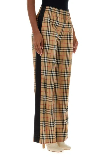 Shop Burberry Woman Printed Stretch Cotton Pant In Multicolor