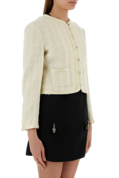 Shop Gucci Woman Ivory Tweed Blazer In White