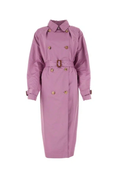 Shop Isabel Marant Woman Lilac Polyester Blend Oversize Edenna Trench Coat In Purple