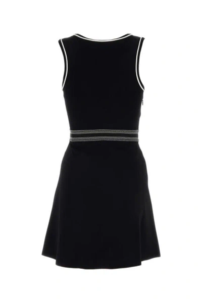 Shop Loewe Woman Black Stretch Viscose Blend Mini Dress