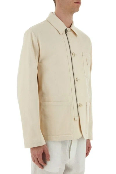 Shop Prada Man Sand Cotton Jacket In Brown