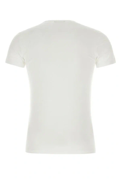 Shop Versace Man White Cotton Stretch T-shirt