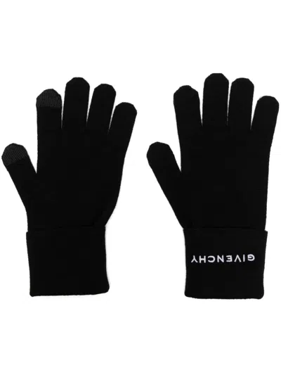 Shop Givenchy 4g Logo-embroidered Wool Gloves