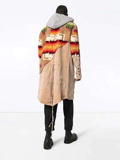 Shop Greg Lauren 50/50 Hooded Coat