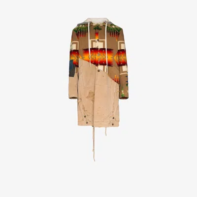 Shop Greg Lauren 50/50 Hooded Coat