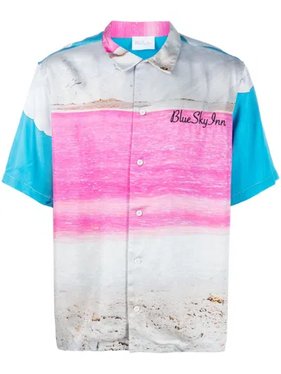 Shop Blue Sky Inn Abstract-pattern Short-sleeve Shirt