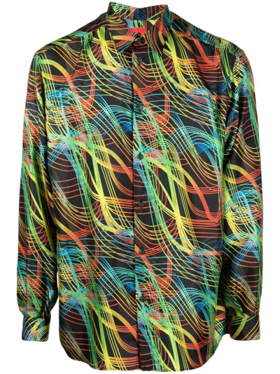 Shop Ferrari Abstract-pattern Silk Shirt