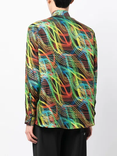 Shop Ferrari Abstract-pattern Silk Shirt