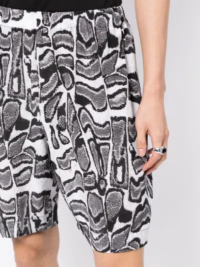 Shop Edward Crutchley Abstract-pattern Silk Shorts