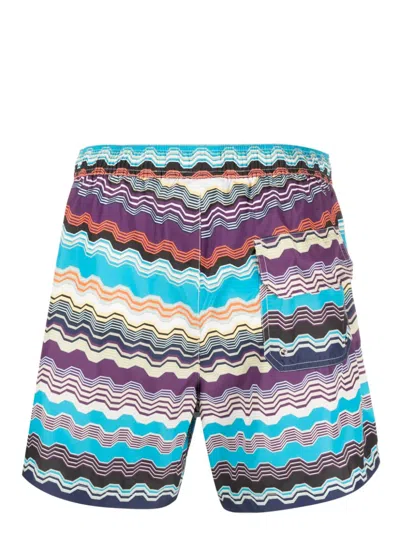 Shop Missoni Abstract-pattern Swim Shorts