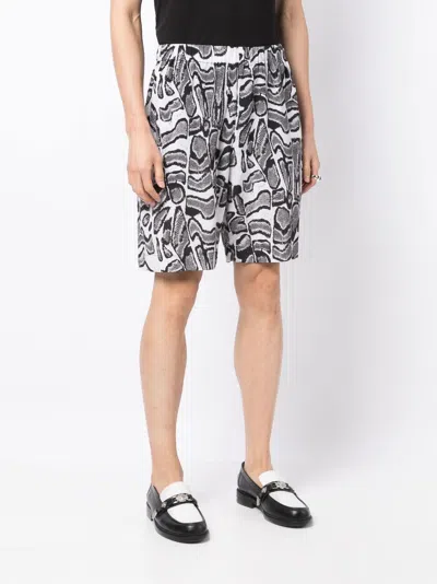 Shop Edward Crutchley Abstract-pattern Silk Shorts