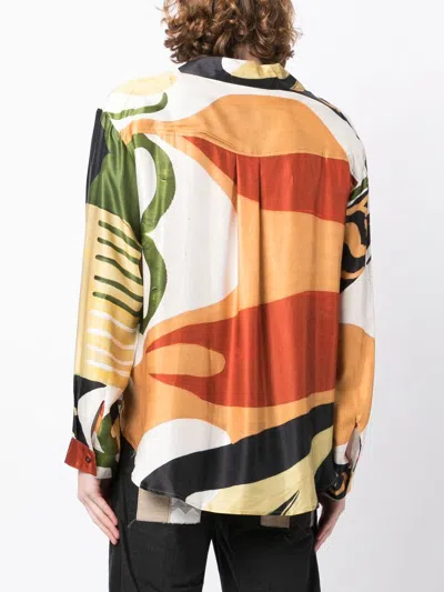 Shop Bethany Williams Abstract-print Cotton-silk Shirt
