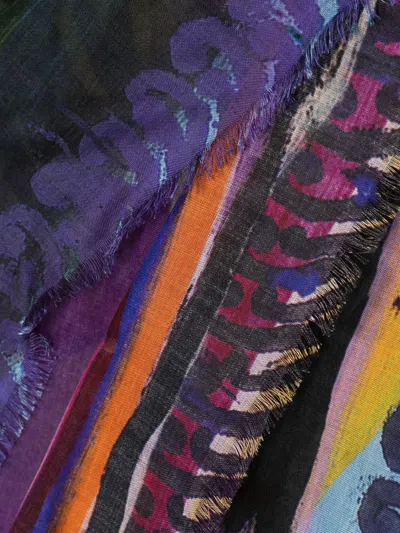 Shop Givenchy Abstract-print Frayed Scarf
