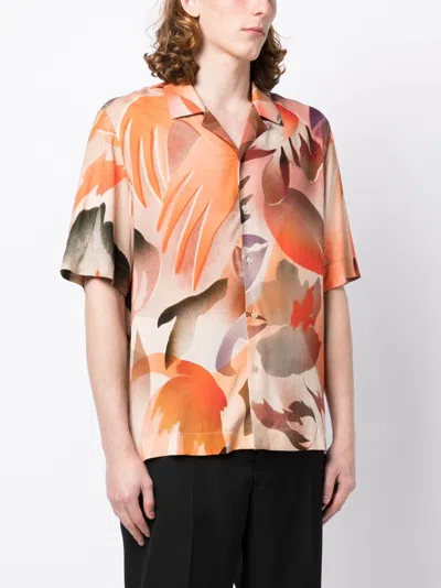 Shop Paul Smith Abstract-print Short-sleeved Shirt