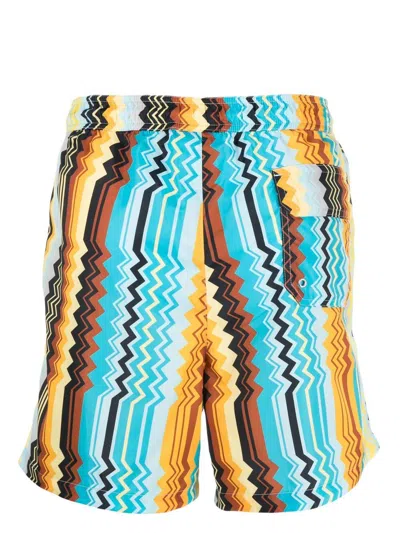 Shop Missoni Abstract-print Swim Shorts