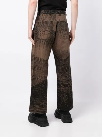 Shop Paccbet Abstract-print Wide-leg Jeans