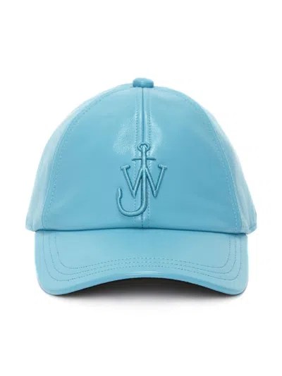 Shop Jw Anderson Anchor Logo-embroidered Leather Cap