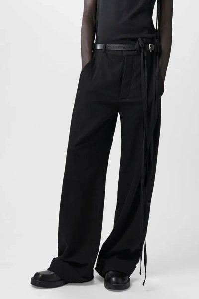 Ann Demeulemeester Herme 5 Pockets Slim Fit Cropped Trousers Denim In Black