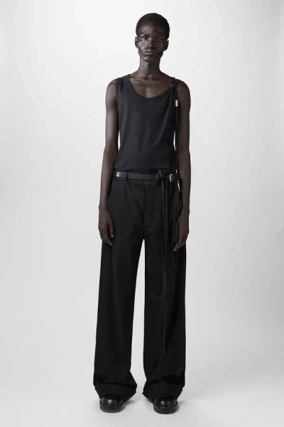 Ann Demeulemeester Herme 5 Pockets Slim Fit Cropped Trousers Denim In Black