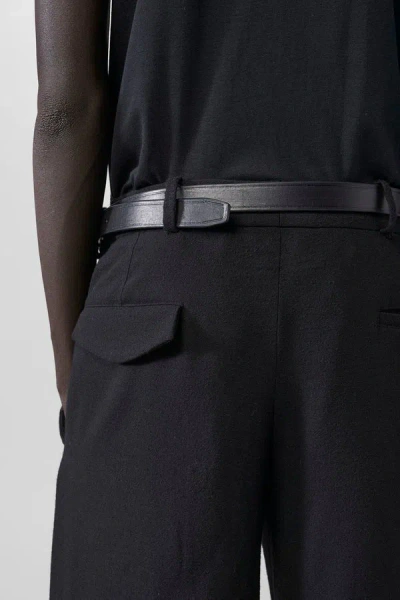 Ann Demeulemeester Herme 5 Pockets Slim Fit Cropped Trousers Denim In Black