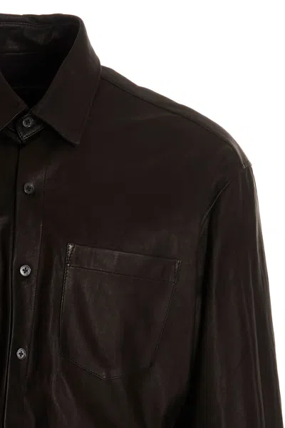 Ann Demeulemeester Mark High Comfort Leather Shirt Black