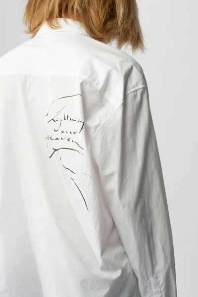 Shop Ann Demeulemeester Mark High Comfort Print Shirt "lightning Over Heaven"