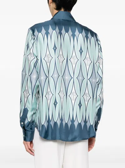 Shop Amiri Argyle-print Silk Shirt