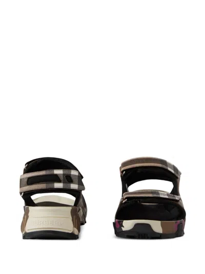Shop Burberry Arthur Check-pattern Sandals