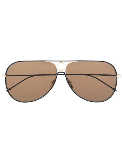 Shop Thom Browne Aviator-frame Sunglasses