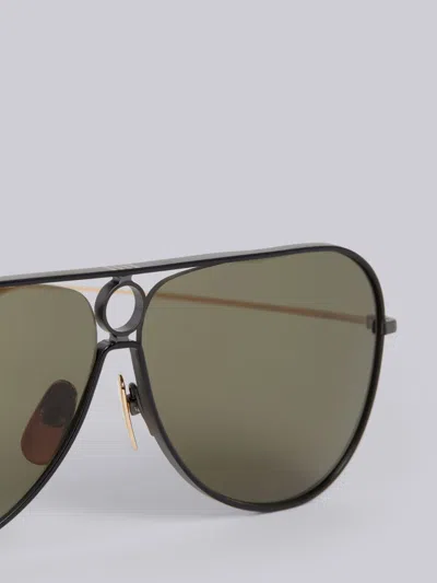 Shop Thom Browne Aviator Sunglasses