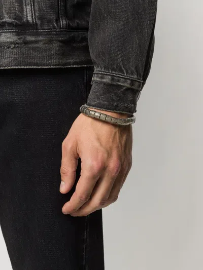 Goti Stacked-disc Leather Bracelet