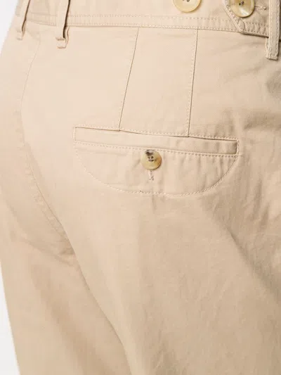Shop Lanvin Beige Cotton Chino Trousers