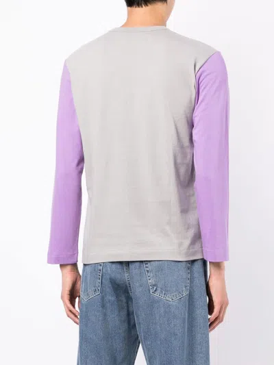 Shop Comme Des Garçons Play Bi-colour Long-sleeve T-shirt