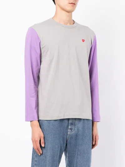 Shop Comme Des Garçons Play Bi-colour Long-sleeve T-shirt