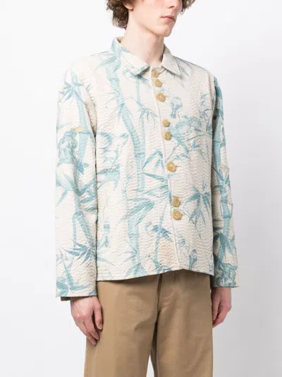 Shop By Walid Bird-print Buttoned Shirt Jacket