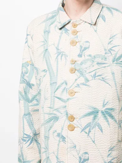 Shop By Walid Bird-print Buttoned Shirt Jacket