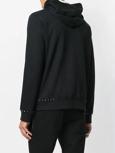 Shop Valentino Black Rockstud Hoodie