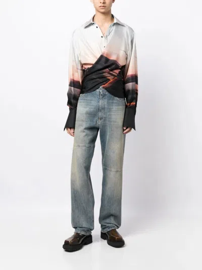 Shop Peter Do Blurred City Silk Shirt