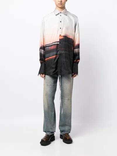 Shop Peter Do Blurred City Silk Shirt